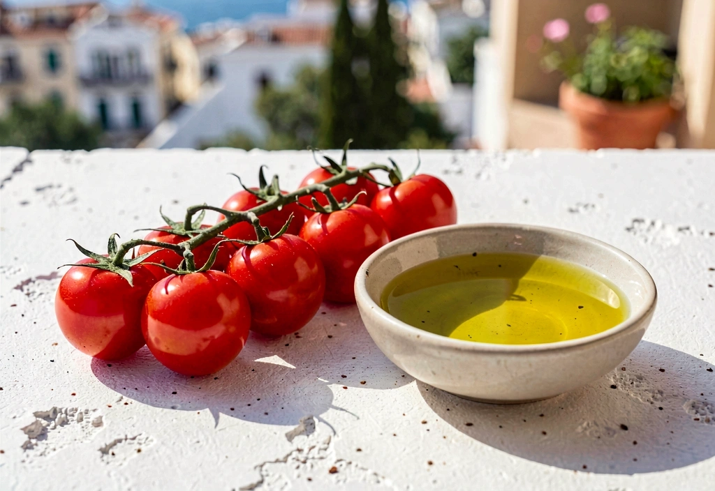 Ingredientes frescos mediterráneos
